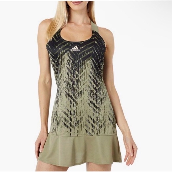 adidas Dresses & Skirts - Adidas Primeblue Olive Orbit Army Green Black Tennis Pickleball Dress Sz Medium